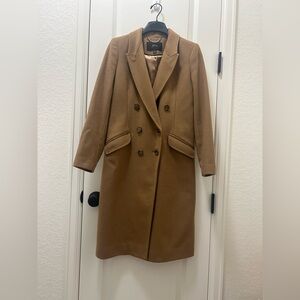 JCrew camel double breasted wool coat - great condition size 00.